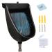 Urinal for Men Wall Mounted Spill-Proof Waterless Urinal Garage Urinal with 59'' Hose UV Resistant Plastic Urinals Indoor Outdoor Toilet for Bathroom