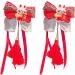 1 Pair Red Bowknot Hair Clip with White Fuzzy Pompoms Bunny Decoration Cute Chinese Style Women Girls Kids Spring Festival Hair - Buy Online on GoSupps.com
