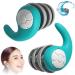 Ear Plugs for Sleeping Noise Cancelling Silicone Ear Plugs for Swimming Soft Waterproof Ear Plugs for Sleeping Quiet Studying Ear Plugs Sleeping Noise Recommended for 12 Years Olds up A-green