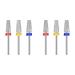 Jasaly 6 Pieces Tungsten Carbide 5 in 1 Nail Drill Bit Multifunctional Conical Shaping Carbide Nail Drill Bit Use for Both Left