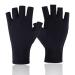 Tongyend UV Gloves for Gel Nails UV Nail Lamp Manicure Dryer Professional Nail Art Skin Care Fingerless Gloves to Protect Hands from UV Light Lamp Dryer for Manicure Dryer Outdoor Use black