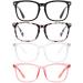 Blue Light Blocking Glasses Square Nerd Eyeglasses Frame Anti Blue Ray Computer Glasses Non Prescription Leopard+black+transparent+clear Pink