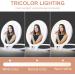 Foldable Double Sided Tabletop Mirror - Rechargeable Lighted Magnifying 10X and 1X Mirror with 3 Colors Light - Adjustable Foldable Handle for Makeup/Travel - 07x08inches - Buy Online on GoSupps.com