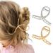 Brinie Hair Claw Clips Small Gold Hair Clips Metal Claw Clips for Thick Hair Styling Clips Jaw Hair Clamps Hair Accessories for Women and Girls (Pack of 2)
