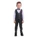 Nwada Boys Suits 4pcs Gentleman Suits Boys Clothes Set Kids Blazer & Pants Outfit Boys Wedding Suits Waistcoat + Shirt + Bowtie + Pants Child Tuxedos Outfits Grey 5-6 Years