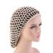 Minkissy 2 Pieces Sleeping Hair Nets - Crochet Long Hair Snood Turban for Women & Girls | Beige & Coffee - Buy Online on GoSupps.com