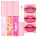 evpct 3Pcs Clear Color Changing PH Tinted Lip Gloss Sets for Women Girls 10-12 Pink Mood Lip Oil Gloss Balm Tint Stain Glaze Pack Hydrating 0.34 fl.oz *3 1.02 Fl Oz (Pack of 1) 3Pcs-Set04