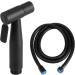 Stainless Steel Black Handheld Bidet Sprayer Kit for Cloth Diapers - International Shipping - Buy Online on GoSupps.com