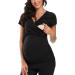 Love2Mi Maternity Nursing Shirt - Short Sleeve V-Neck Breastfeeding T-Shirt - Pregnancy XL Black - Buy Online on GoSupps.com