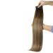 Youngsee Clip-In Real Hair Extensions - 35cm Balayage Dark Brown with Blonde Highlights - 120g #4/10/16 - Premium Quality Hair Recovery - Buy Online on GoSupps.com