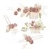 NUOBESTY Bride Hair Clip 4 Pcs Wedding Hair Comb Rhinestones Crystal Floral Bridal Hair Clips Hair Pin Hair Jewelry for Wedding Dress Accessories (Pink) Hair Combs