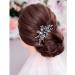 Bridal Sapphire Crystal Hair Comb Pearl Blue Crystal Leaf Marquise Hair Piece Prom Party Festival Wedding Hair Accessories for Women and Girls (Silver) Hair Comb Slides - Buy Online on GoSupps.com