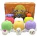 QINGQIU 6 Pack Halloween Pumpkin Bath Bombs with Squishy Toys - Ideal Halloween Treat Bags Gifts for Kids - Buy Online on GoSupps.com