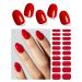 Wahrshei Red Nail Foils | 20 pcs Nail Foil Self-Adhesive | UV Gel Nail Foil | Gel Nail Stickers Gel Polish Wraps for Nail Red