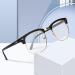 Buy Blue Light Blocking Glasses - 2 Pack Semi-Rimless Anti-UV Eyewear for Men & Women - Black/Gold & Clear - Buy Online on GoSupps.com