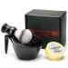 Absba's shaving brush set nylon bristle brush with food-safe melamine pop cup for embarking 100g of shaving soap refill pack for wet shaving from men hair removal for women girls black