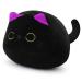 Cat Plush Stuffed Cat Doll Plush Kitten Toy Animal Plush Soft Toy Kawaii Black Cat with Purple Ears Chubby Cat Pillow Cute Decoration for Home Stuffed Animals for Birthday Christmas 7.9 inch(20cm)