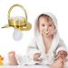 Portable Golden Crown Rhinestone Pacifier for Toddlers - Stylish Baby Pacifier with Chain Clip (Letter C) - Shop Internationally - Buy Online on GoSupps.com