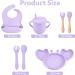 Silicone Toddler Feeding Set with Suction Plate, Bowl, Sippy Cup, Bib, and Spoon - Purple Y22 - Buy Online on GoSupps.com