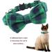 Green Plaid Cat Collar Breakaway with Bell and Bow Tie - Adjustable Safety Collar for Kitty and Kitten (6.8-10.8in) - Buy Online on GoSupps.com