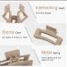 Set of Hair Claw Clips in Brown, Beige, Cream, and Black for Women, Girls, Unisex - Medium Size Rectangle Box Hair Clip - Buy Online on GoSupps.com