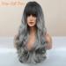 Buy Honybia Gray Ombre Wig - Long Synthetic Heat-Resistant Ponytail for Women | Perfect for Costumes & Parties - Buy Online on GoSupps.com