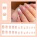 Gradient Pink Almond Press-on Nails - 24Pcs Short False Nails with Glitter Diamond Design | Glossy Stick-on Nails for Women | Oval Shape Fake Nails for Manicure - Buy Online on GoSupps.com
