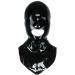 Latex hood unisex rubber mask handle mask with mouth and nose open black with zipper unit size black with zipper unit size