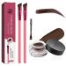 4D Hair Stroke Brow Stamp Brush Eyebrow Hair Stroke Brush Ultra-thin 4D Eyebrow Stamp Brush Realistic Hair Stroke Eyebrow Brush Eye Brow Stamping Kit (Dark Brown)