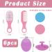 6 Piece Baby Hair Brush and Comb Set Baby Hair Brush and Comb Set for Newborns & Toddlers Natural Soft Goat Bristles for Infant Kids Perfect Baby Registry Gift(Pink Blue) - Buy Online on GoSupps.com