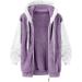 Shop Hanxiulin Oversized Plush Hoodie Coat - Elegant Winter Jacket for Women Lined & Quilted 5XL Purple - Buy Online on GoSupps.com