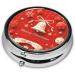 Christmas Bell Portable Metal Pill Box - Round Mini 3-Compartment with Hinged Fastening Design for Travel - Perfect for Small Pills - Black - Buy Online on GoSupps.com