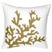 DECOPOW Embroidered Nautical Decor Pillow Cover Square 18 Inches Decorative Canvas Pillow Cover for Nautical Style Deco by (Wheat-Coral)