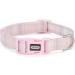 Yudote Soft Dog Collar for Small Dogs | Checkered Fabric Sensitive Skin | Light Pink (1-Pack) - Buy Online on GoSupps.com