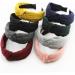 Knotted Headbands For Women Wide Plain Turban Headband Fashion Cross Knot Hair Bands With Solid Colors (Ginger Yellow) - Buy Online on GoSupps.com