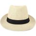 WESTEND Unisex Beige Wide Brim Fedora Hat - Summer Panama & Straw Hats for Men and Women - Large-X-Large - Buy Online on GoSupps.com