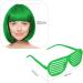AOMIG Short Bob Wig for Women 4 Pack Short Green Bob Wigs Set with Sunglass and Wig Cap Neon Fancy Dress Accessory Cosplay Wig with Bangs Synthetic Straight Wig for Daily Halloween Party Cosplay - Buy Online on GoSupps.com