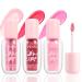 3 Colors Lip Plumper Gloss with Chili Extract-Lasting Plump Lips Hydrate & Volumize-High Shine Clear Pink Liquid Lipstick Plumping Tint Smooth Lip Wrinkles Instantly Fuller Women Girls Makeup