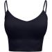 Shop Women's Crossback Sports Bra - Padded Back-Free Adjustable Fitness Top | Ribbed & Stylish Gym BH in Black - Buy Online on GoSupps.com