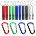 10 pcs Aluminum Whistles with 4 Nonlocking Carabiners Hooks, FineGood Emergency Survival Whistles with Key Ring Chain for Sport Referee Hiking Camping Climbing