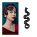 Bangs Hair Clip Finger Wave Bangs Clip In Bangs 10" Vintage Ripple Bangs Synthetic Hairpieces Black Retro Hand-pushed Bangs for Photography Cosplay Costume Party Bangs Clip in Hair (Color : A)