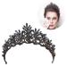 Gothic Black Crown for Women - Baroque Crystal Bridal Tiara | Retro Halloween Head Jewelry - Buy Online on GoSupps.com
