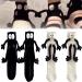 Couple Holding Hands Socks Men's Novelty Holding Hands Feets Socks Magnetic 3D Doll Socks Funny Gifts for Couples 7.5*7.1in Deep White+black