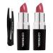 Bundle of Double Sided Eyebrow Eyelash Tweezers - and Continuous Color Lipstick 425 Vintage Wine 013 Oz Packaging M Pack of 2