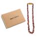 Baltic Amber Necklace(Unisex)(Cognac Raw)(14 Inches) - Raw not polished Beads - Knotted between beads 14 Inch (Pack of 1)