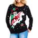 Genetic women Christmas sweater knitting sweaters Christmas sweater Christmas motif elk snowflakes print knitted top sweater sweatshirt sweater sweater sweater women knitting sweater black-t xl