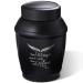 LINES ARTE 5.7 Inches Medium Size Urns for Human Ashes Adult Male Black Cremation Urns for Adult Ashes Angel Wings Decorative Urns M Black Wings