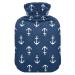 Anchors Hot Water Bottle with Cover Hot Water Bottles for Pain Relief Hand Feet Warmer Feet and Bed Warmer for Hot and Cold Compress 1L