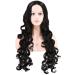 Women's Black Curly Wig - Long Synthetic Wavy Hair for Cosplay | 70s 80s 60s Styles - Buy Online on GoSupps.com