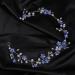 Blue Flower Rhinestone Wedding Headband | Handmade Pearl Bridal Hair Accessory - Buy Online on GoSupps.com